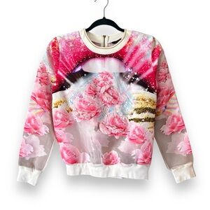 Manish Arora Spring 2015 Floral Applique Top Size Small Art to Wear Embellished